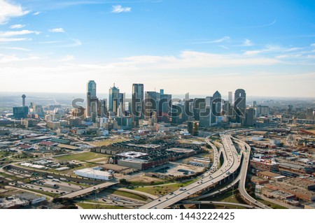 Downtown Dallas Aerial Skyline - Photos taken via Helicopter in Dallas, Texas.