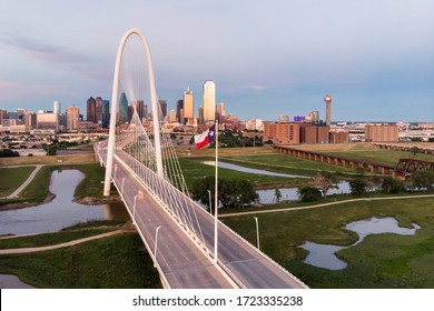 Downtown Dallas Skyline From Trinity Overlook