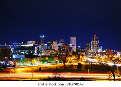 Downtown Denver, Colorado At The Night Time