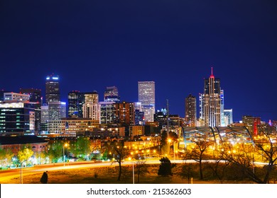 Downtown Denver, Colorado At The Night Time