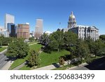 Downtown Denver and State Capitol, Denver, Colorado, USA