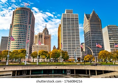 Downtown Detroit skyline from Hart Plaza - Michigan, United States