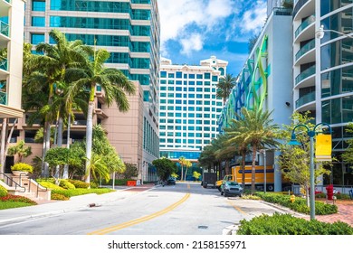 Downtown Fort Lauderdale skyscrapers street view, south Florida, United States of America - Shutterstock ID 2158155971