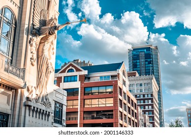 Downtown Fort Worth Buildings  Water Park.  - Shutterstock ID 2001146333