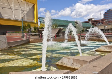 Downtown Fountain And Park In Tacoma Washington.