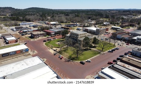 Downtown Gilmer Wide Angle Aerial Photograph Stock Photo 2147618839 