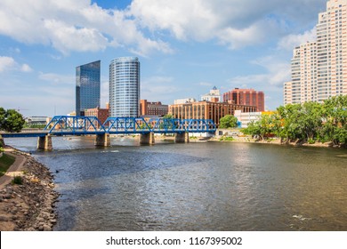 Downtown Grand Rapids Michigan view from the Grand River - Shutterstock ID 1167395002