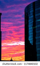 Downtown Hartford CT During Sunset. 