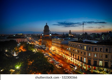 Downtown Havana At Night