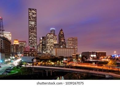 Downtown Houston Skyline From UHD - Harris County Texas