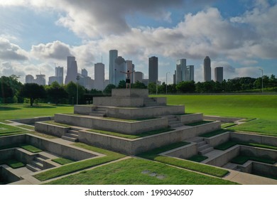 Downtown Houston, Texas At Buffalo Bayou Park