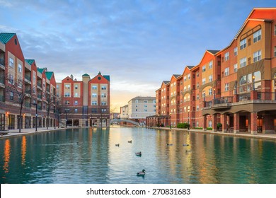 Downtown of Indianapolis by Indiana Central Canal