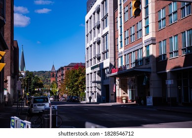 Downtown In Ithaca, NY On Tuesday, October 6th, 2020.