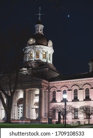 Downtown Kingston, Ontario Canada At Night In Spring