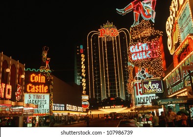 Downtown Las Vegas, Nevada At Night