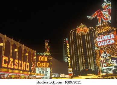 Downtown Las Vegas At Night, Nevada