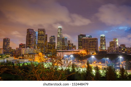 Downtown Of Los Angeles At Night