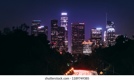 Downtown Los Angeles Night View Highway Stock Photo (Edit Now) 1189749370