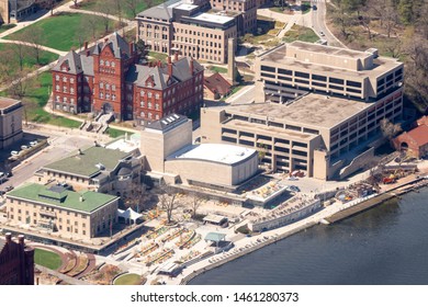 Downtown Madison Wisconsin Fly Over Aerial