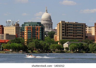 Downtown Madison Wisconsin from Lake Monona