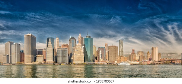 Downtown Manhattan Over East River.
