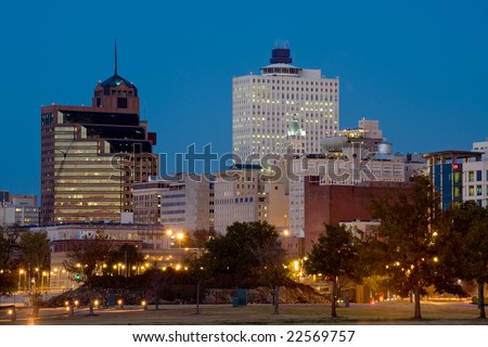 Downtown of Memphis, TN from Tom Lee park