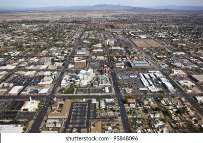 Downtown Mesa, Arizona Aerial View