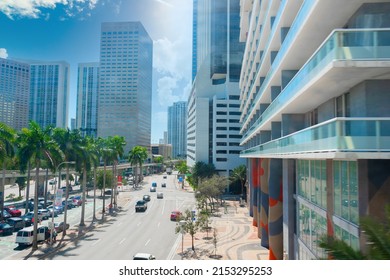 Downtown Miami under a shining sun. Florida, USA