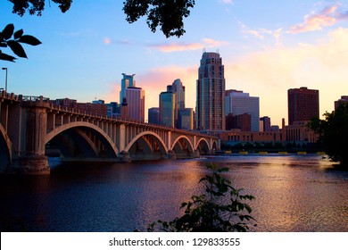 Downtown Minneapolis At Dusk