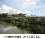 Downtown New Iberia seen from bridge over Bayou Teche