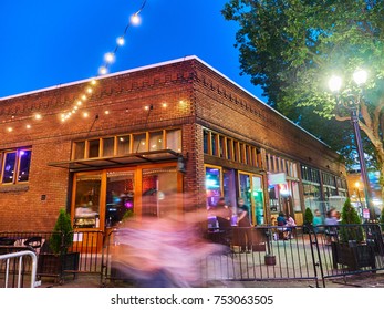 Downtown Night Life Scene People Walking Stock Photo 753063505 ...