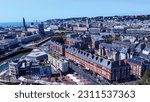 Downtown with old buildingss of Le Havre town on coasrt of English channel 