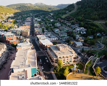 Downtown Park City, Utah Aerial Main Street Landscape Views