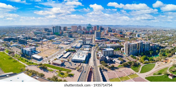 Downtown Phoenix, Arizona, USA Skyline Aerial.