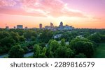 Downtown Raleigh, North Carolina at sunrise.