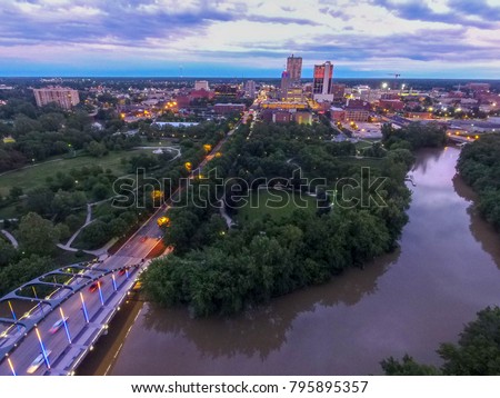 Downtown with river and bridge view