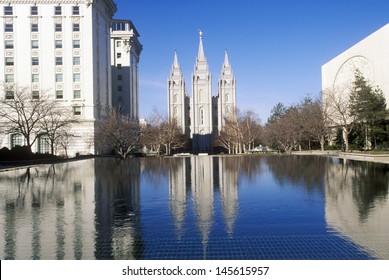 Downtown Salt Lake City With Temple Square, UT