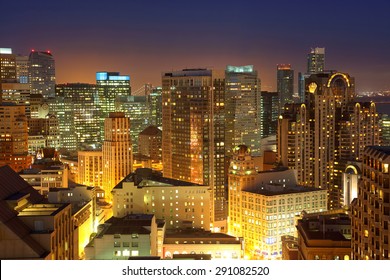 Downtown San Francisco City Skyline At Dusk