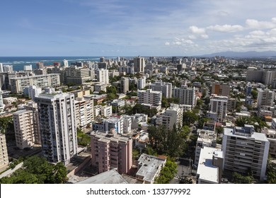 Downtown San Juan, Puerto Rico Aerial.