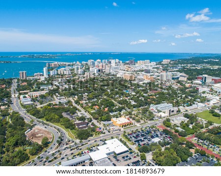 Downtown Sarasota City Florida Skyline SRQ Drone Aerial Picture