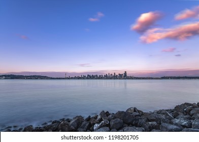 Downtown Seattle View From Alki Beach