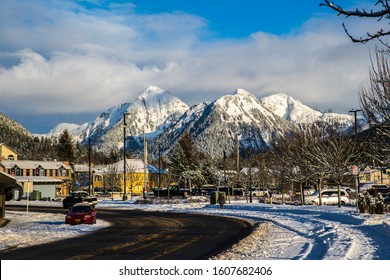 Downtown Sitka Alaska, Winter Season.