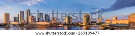 Downtown Tampa Florida Panoramic Sunset