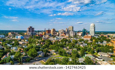 Downtown Winston-Salem, North Carolina NC Skyline Panorama.