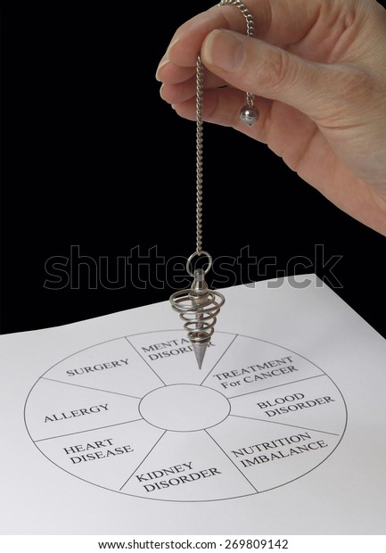 Dowsing Chart Female Hand Holding Spiral Stock Photo Edit Now 269809142