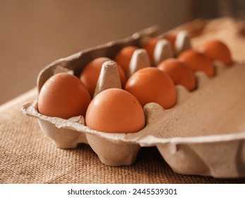 Dozen Brown Eggs in Cardboard Carton - Powered by Shutterstock