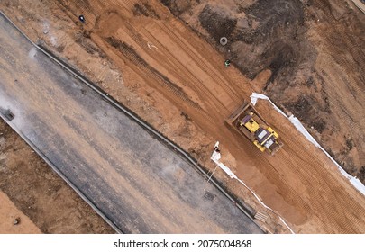 Dozer Levels Ground During Road Construction Stock Photo 2075004868 ...