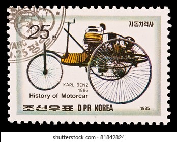 DPR KOREA - CIRCA 1985: A Stamp Printed By DPR Korea , Images Motorcar,Karl Benz 1886. Circa 1985