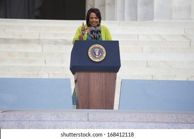 Dr. Reverend Bernice King Speaks During The Let Freedom Ring Ceremony At The Lincoln Memorial August 28, 2013 In Washington, DC, The 50th Anniversary Of Martin Luther King's Speech. 