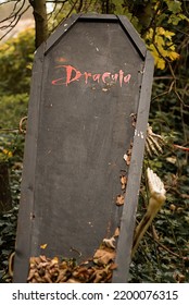 Dracula Coffin. Decor For Halloween